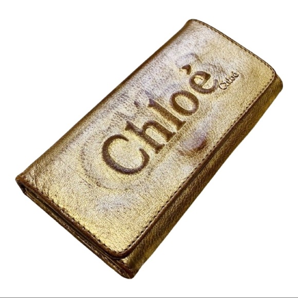 Chloe Handbags - CHLOE Portefeuille Gold Metallic Long Wallet